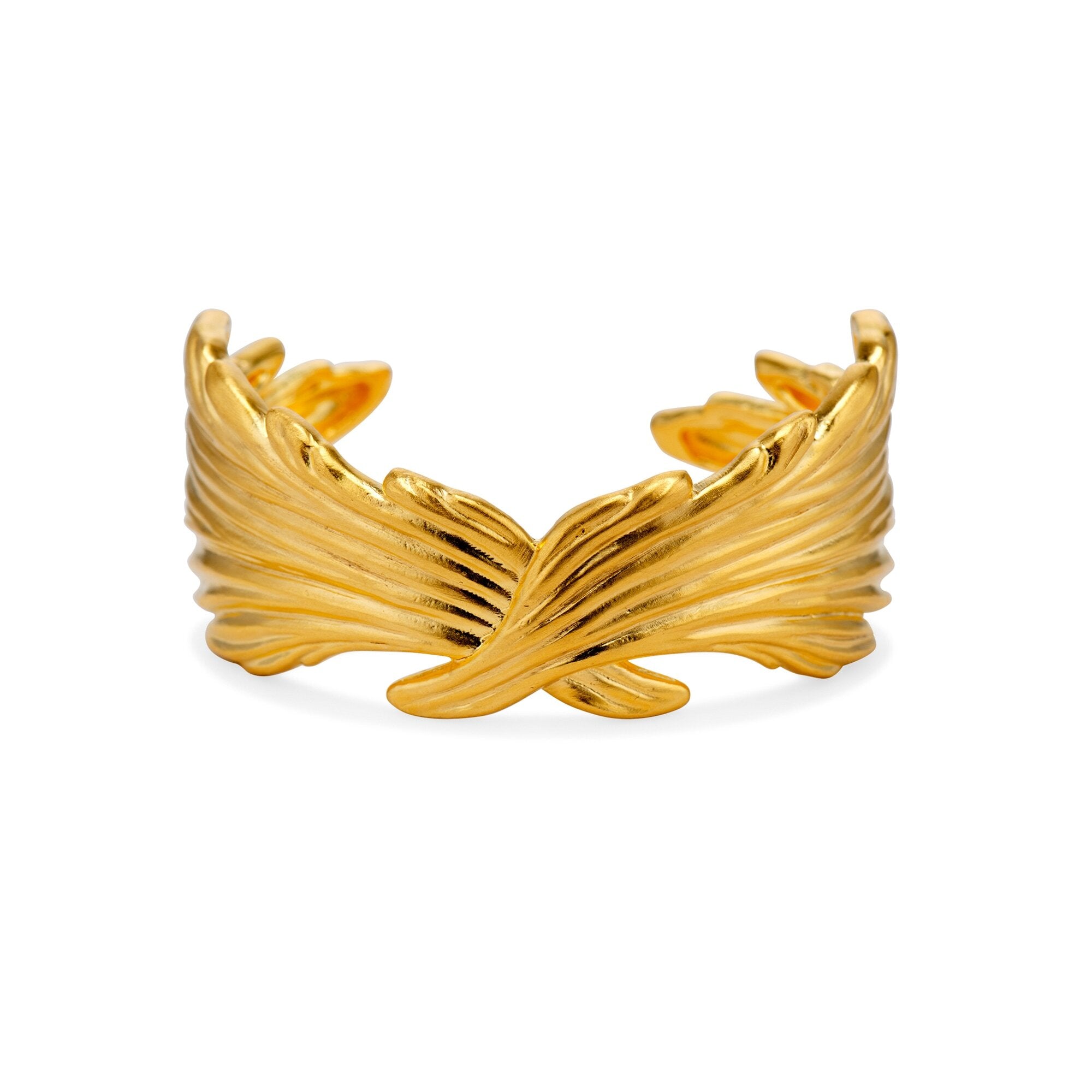 Buy Estele Gold Plated Egyptian Leaf Cuff Bracelet For Women Online